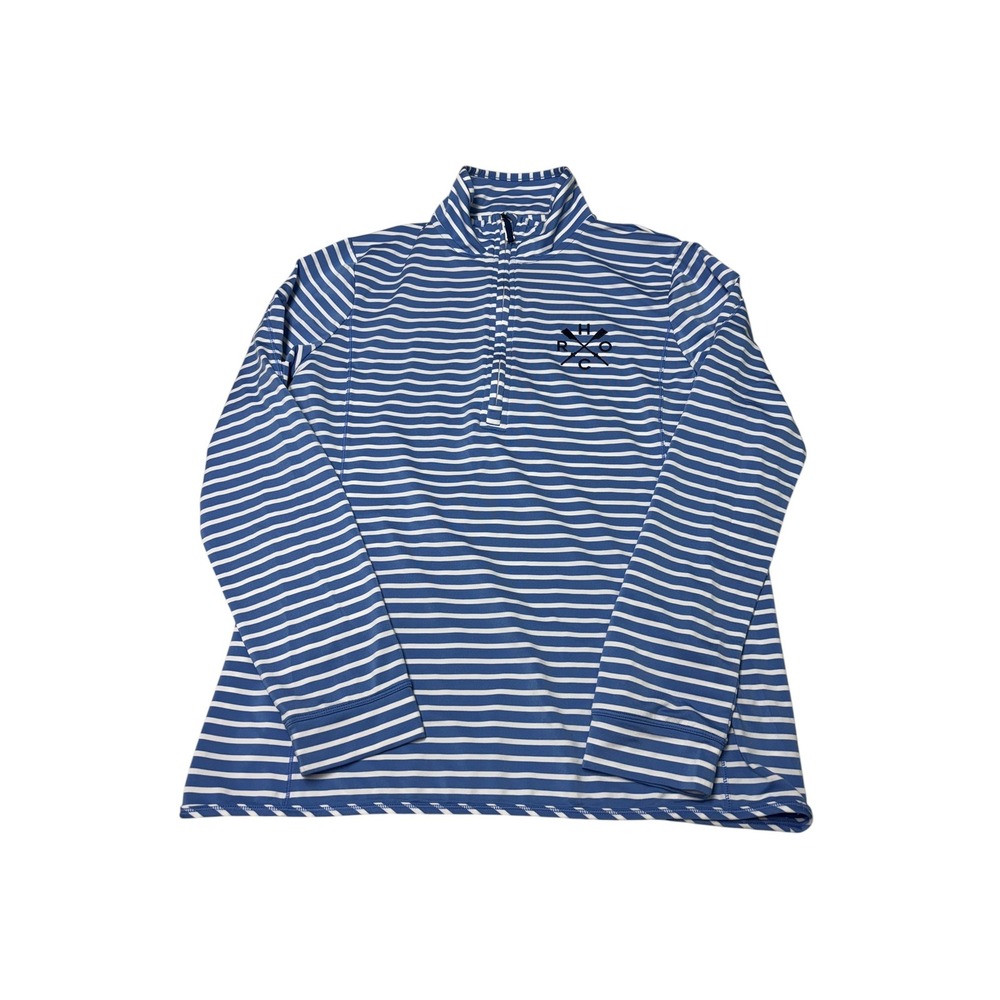 Vineyard Vines x RHOC Sankaty Womens M Blue White Striped Quarter Zip Pullover‎